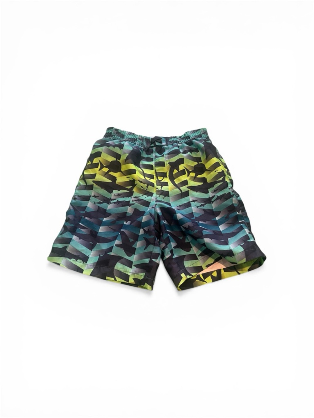 wonder nation Boys Multicolor Blue Green Yellow Swim Trunks